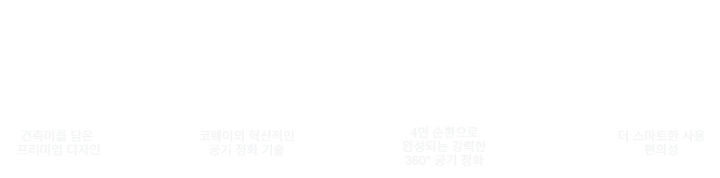 코웨이 노블 공기청정기 AP-2021A 4단계 필터 시스템 구성 및 기능 설명