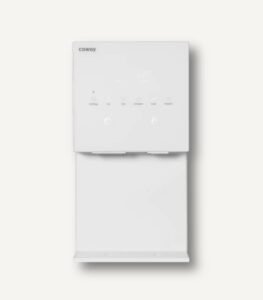 코웨이 CHPI7520L 아이콘 얼음정수기 조작부 및 사용자 인터페이스 상세 Coway USA Rental 코웨이 CHPI-7520L 아이콘 얼음정수기 - 직관적인 터치 컨트롤러와 실시간 상태 표시 디스플레이가 탑재된 화이트 얼음정수기 상단 상세