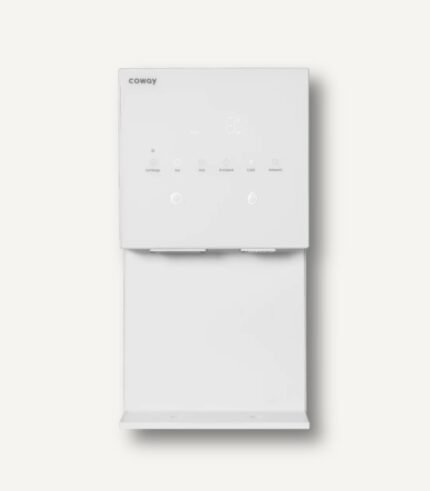 코웨이 CHPI-7520L 아이콘 얼음정수기 - 직관적인 터치 컨트롤러와 실시간 상태 표시 디스플레이가 탑재된 화이트 얼음정수기 상단 상세