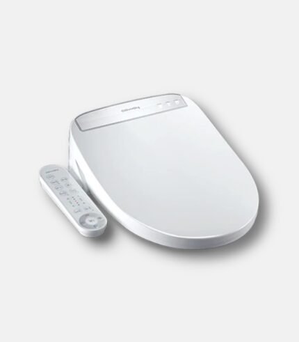 코웨이 셀프 클리닝 비데 BAS22-A 모델 - 위생적인 스테인리스 노즐과 측면 조작부를 갖춘 화이트 비데 디자인